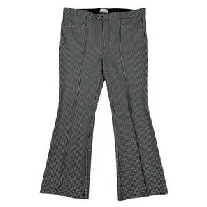 Anthropologie The Essential Trouser Pants Black White Houndstooth Flare Leg 16